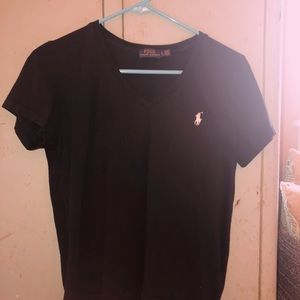 polo ralph lauren vneck black tee